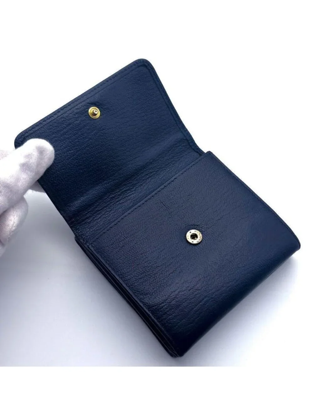 Chanel Wallet CC Logo Hook Trifold Navy